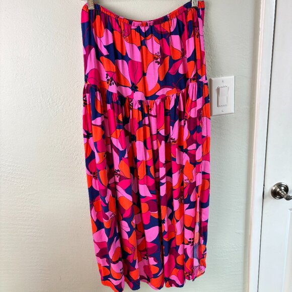 Anthropologie Abel the Label Skirt Floral Bright Multicolor Maxi Size L - Picture 5 of 7